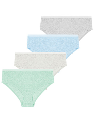 Damskie majtki figi bikini klasyczne z gumką w pasie 4-pak