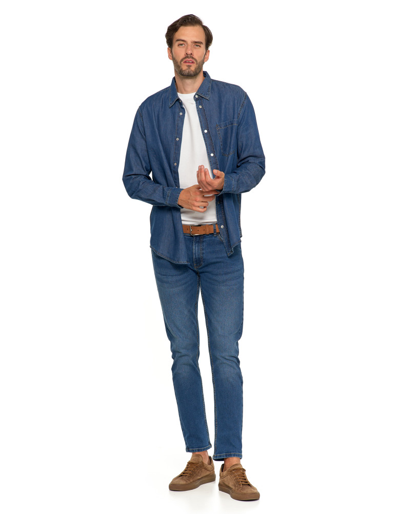 Koszulki i Tank Topy - Klasyczna męska koszula jeansowa JEANS - produkt moraj.pl 2