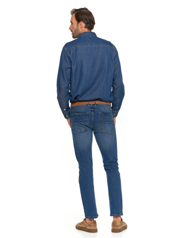 Koszulki i Tank Topy - Klasyczna męska koszula jeansowa JEANS - produkt 5