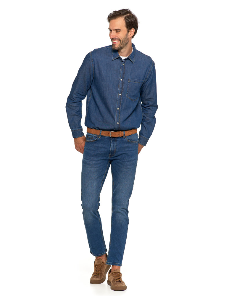 Koszulki i Tank Topy - Klasyczna męska koszula jeansowa JEANS - produkt moraj.pl 6