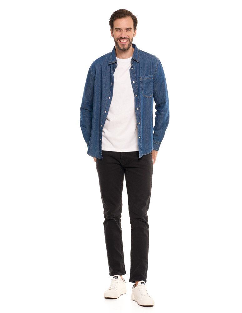 Koszulki i Tank Topy - Klasyczna męska koszula jeansowa JEANS - produkt moraj.pl 9