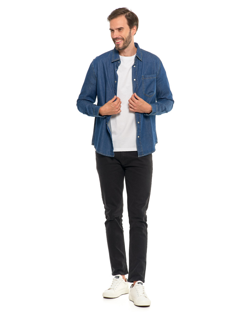 Koszulki i Tank Topy - Klasyczna męska koszula jeansowa JEANS - produkt moraj.pl 12