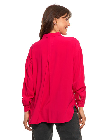 Bluzki i koszule - Elegancka koszula damska z wiskozy FUKSJA - produkt 2