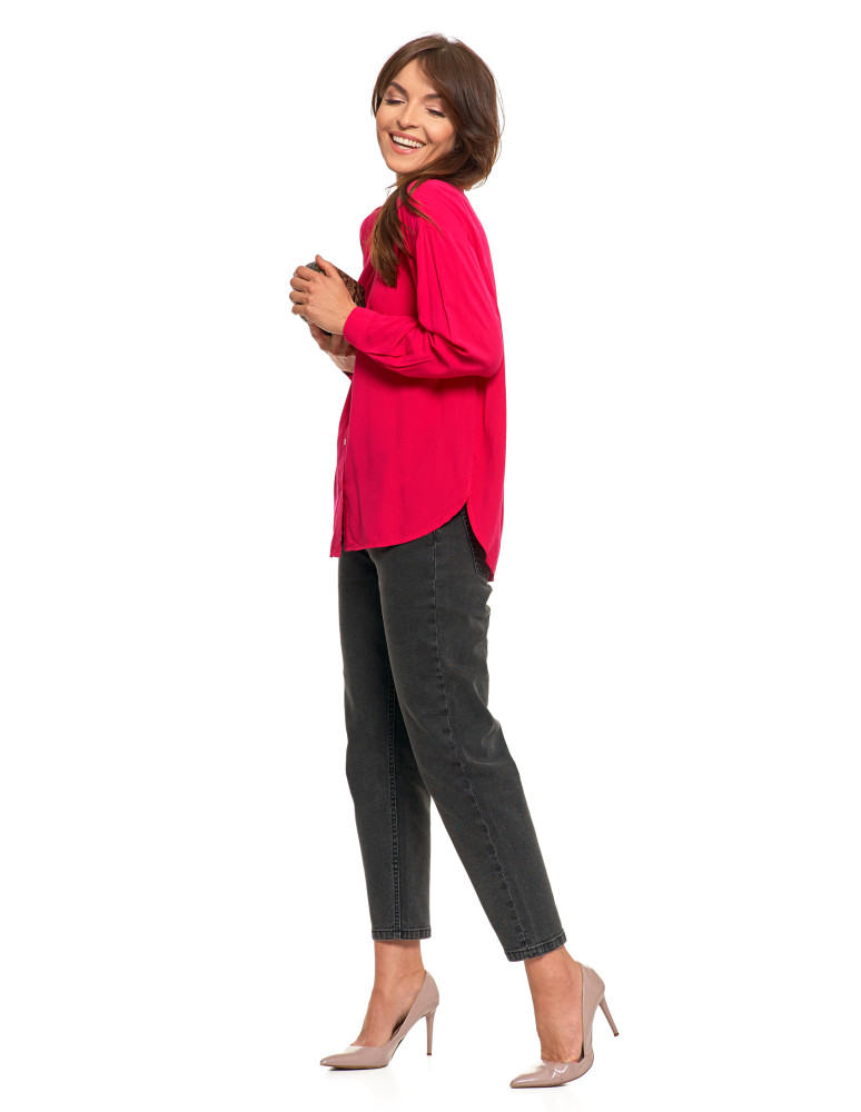 Bluzki i koszule - Elegancka koszula damska z wiskozy FUKSJA - produkt moraj.pl 6