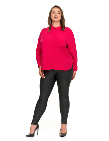 Bluzki i koszule - Elegancka koszula damska z wiskozy FUKSJA - produkt 14