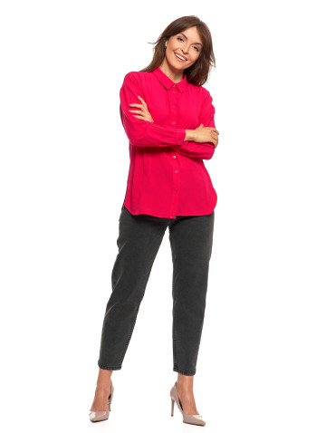 Bluzki i koszule - Elegancka koszula damska z wiskozy FUKSJA - produkt 8