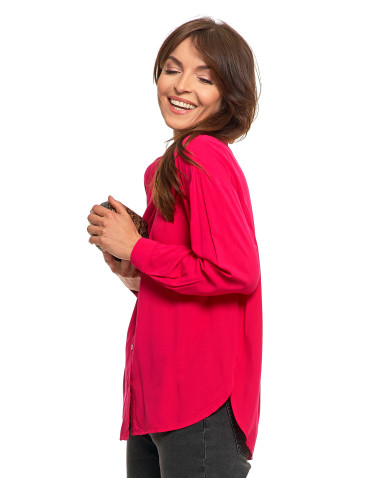 Bluzki i koszule - Elegancka koszula damska z wiskozy FUKSJA - produkt 5