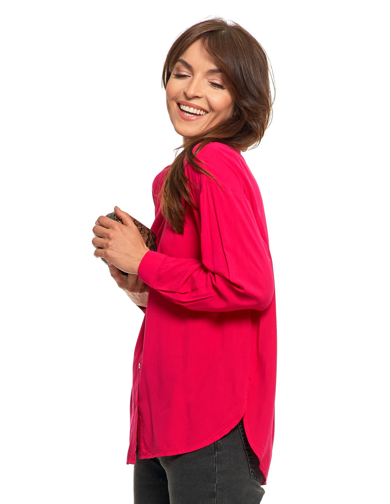 Bluzki i koszule - Elegancka koszula damska z wiskozy FUKSJA - produkt moraj.pl 5