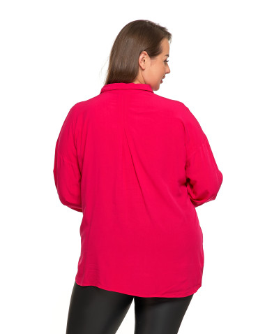 Bluzki i koszule - Elegancka koszula damska z wiskozy FUKSJA - produkt 12