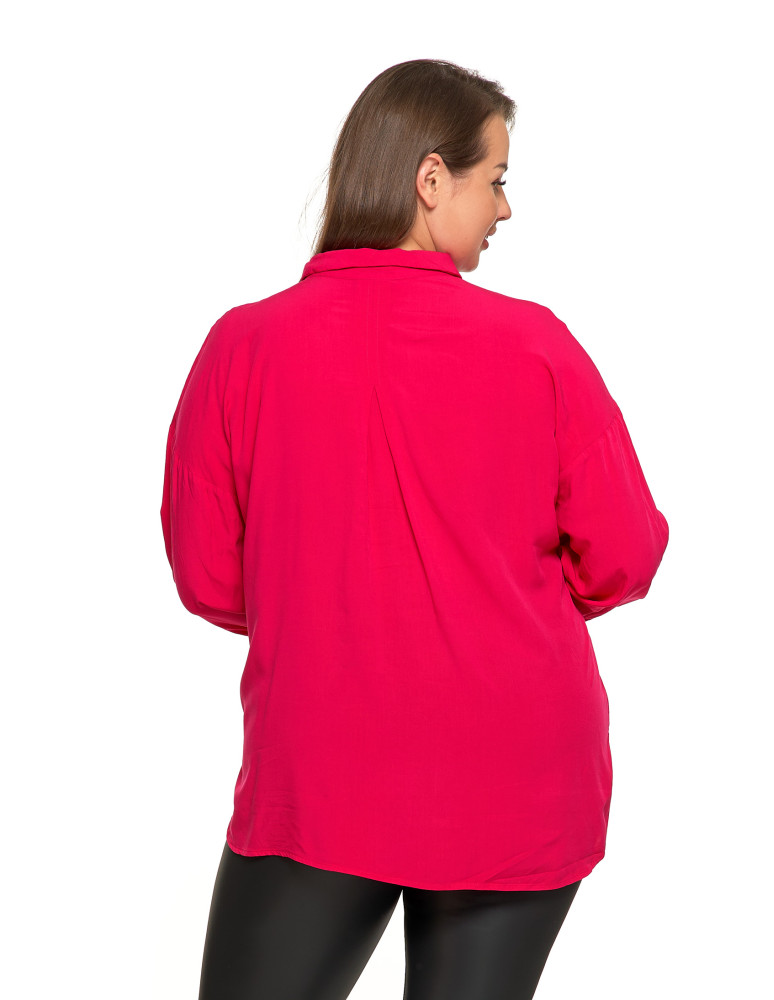 Bluzki i koszule - Elegancka koszula damska z wiskozy FUKSJA - produkt moraj.pl 12