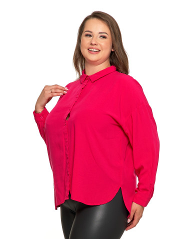 Bluzki i koszule - Elegancka koszula damska z wiskozy FUKSJA - produkt 10