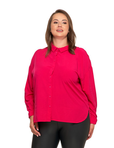 Bluzki i koszule - Elegancka koszula damska z wiskozy FUKSJA - produkt 11