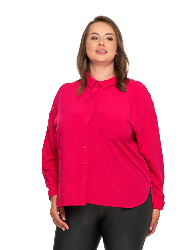 Bluzki i koszule - Elegancka koszula damska z wiskozy FUKSJA - produkt moraj.pl 11