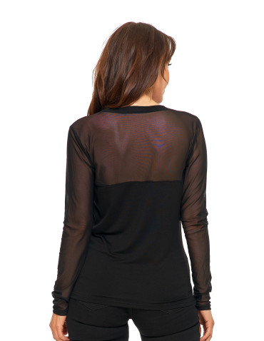 Elegancka bluzka damska z siateczkowymi wstawkami  - produkt 2