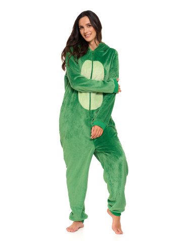 Piżamy z długim rękawem - Jednoczęściowy kostium onesie dinozaur z kapturem unisex ZIELONY - produkt 12