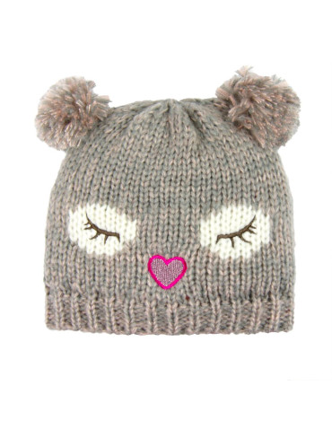 Czapki - Czapka dziecięca z uszkami BEŻOWY - produkt 1