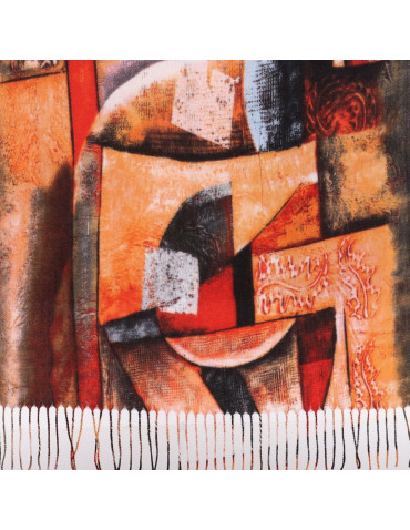 Szale i chusty - Miękki szal damski na jesień i zimę stylowy POMARAŃCZOWY - produkt 2