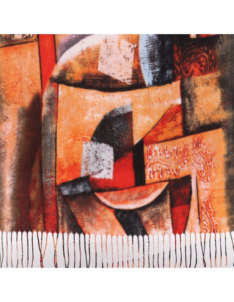 Szale i chusty - Miękki szal damski na jesień i zimę stylowy POMARAŃCZOWY - produkt moraj.pl 2