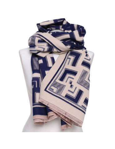 Szal damski dwustronny w geometryczny wzór - produkt 2