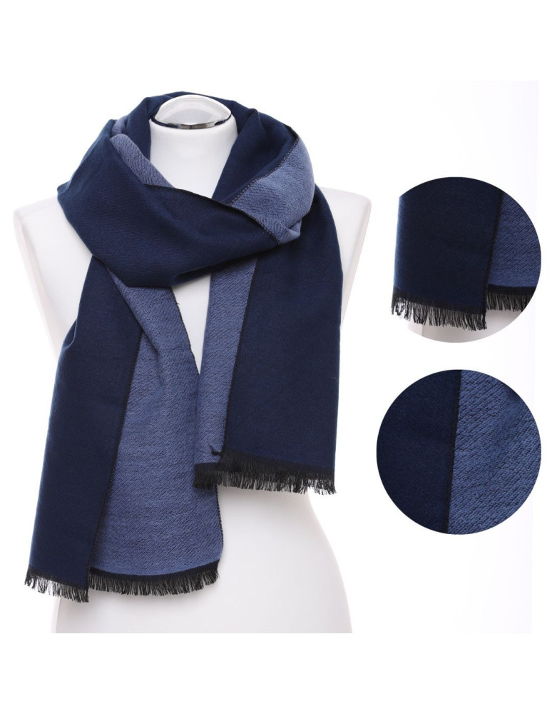 Szaliki - Elegancki męski szal GRANATOWY - produkt moraj.pl 1