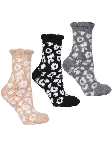 Ciepłe skarpetki damskie długie w cętki 3-pak