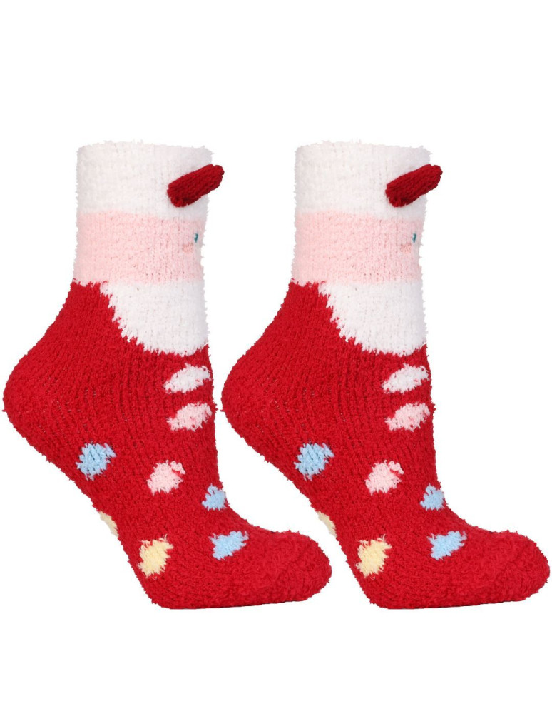 Skarpetki długie - Ciepłe skarpetki długie damskie z motywem świątecznym 3-pak WIELOKOLOROWY - produkt moraj.pl 4