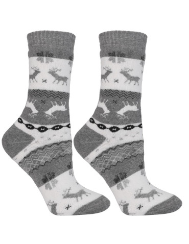 Skarpetki długie - Ciepłe skarpetki damskie długie zimowe bawełniane 2-pak WIELOKOLOROWY - produkt 4