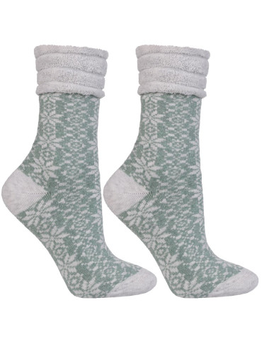 Skarpetki długie - Skarpetki damskie ciepłe Frotte w zimowy wzór 2-pak WIELOKOLOROWY - produkt 3