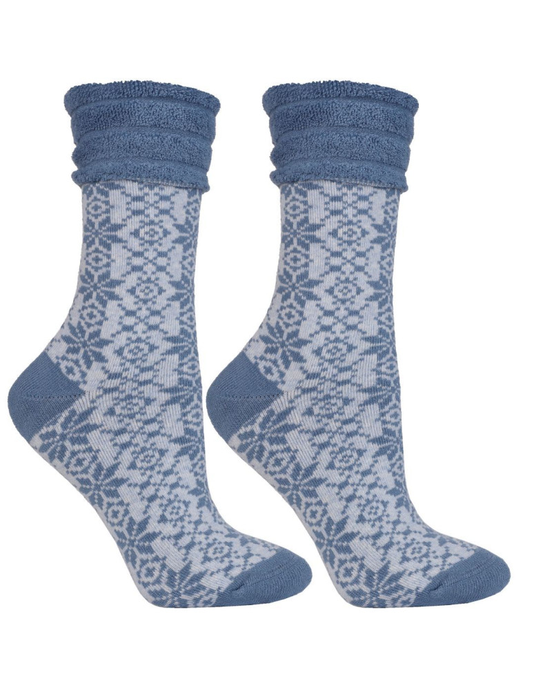 Skarpetki długie - Skarpetki damskie ciepłe Frotte w zimowy wzór 2-pak WIELOKOLOROWY  - produkt moraj.pl 4