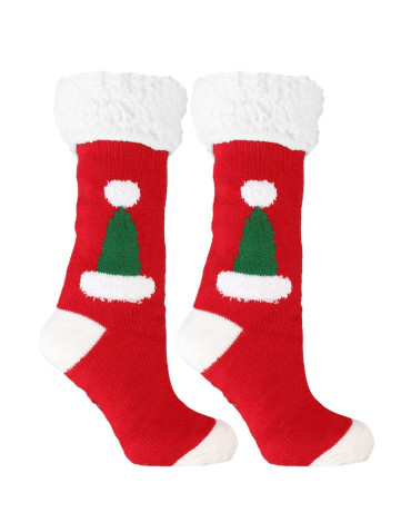 Ciepłe skarpety damskie bambosze świąteczne z ABS