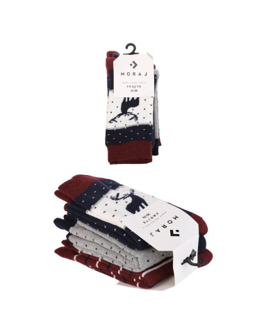 Ciepłe skarpetki długie damskie bawełniane zimowy wzór 3-pak - produkt 2