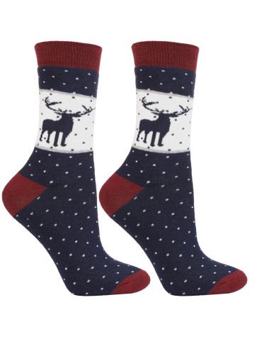 Skarpetki długie - Ciepłe skarpetki długie damskie bawełniane zimowy wzór 3-pak WIELOKOLOROWY - produkt 4