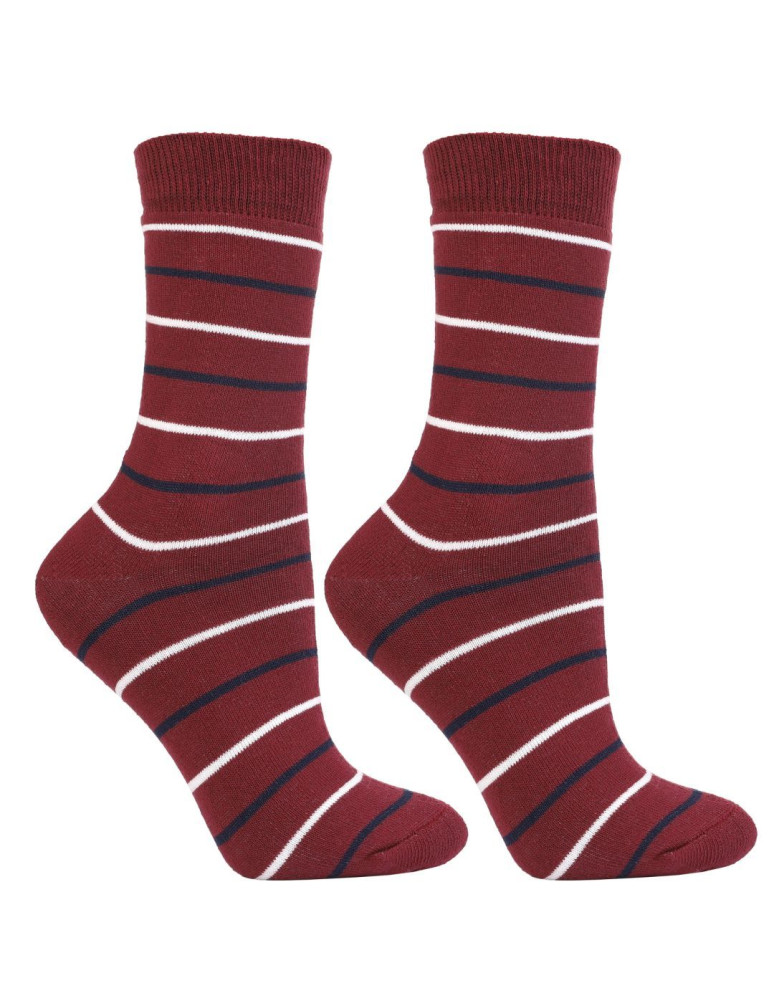 Skarpetki długie - Ciepłe skarpetki długie damskie bawełniane zimowy wzór 3-pak WIELOKOLOROWY - produkt moraj.pl 5