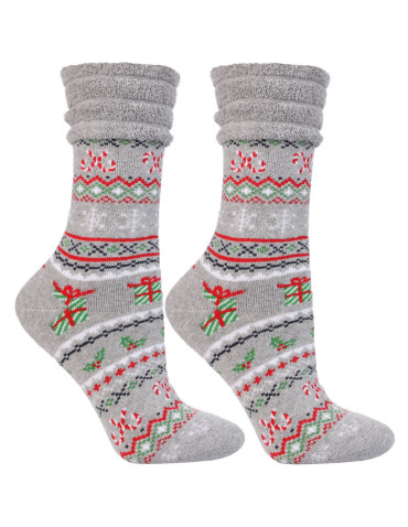 Ciepłe skarpetki damskie długie świąteczny prezent 2-pak - produkt 2