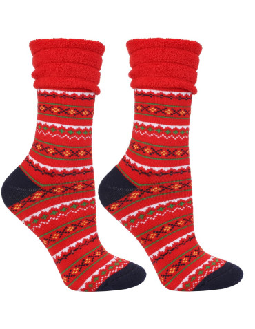 Skarpetki długie - Ciepłe skarpetki damskie długie świąteczny prezent 2-pak WIELOKOLOROWY - produkt 3