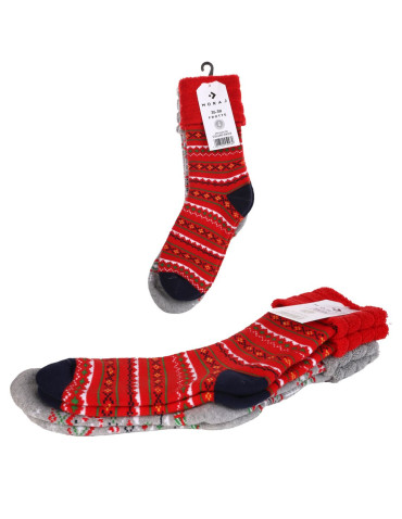 Skarpetki długie - Ciepłe skarpetki damskie długie świąteczny prezent 2-pak WIELOKOLOROWY - produkt 4