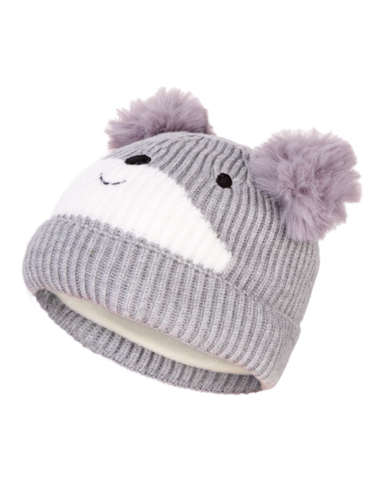 Akcesoria - Czapka dziecięca zimowa z misiem SZARY - produkt moraj.pl 1