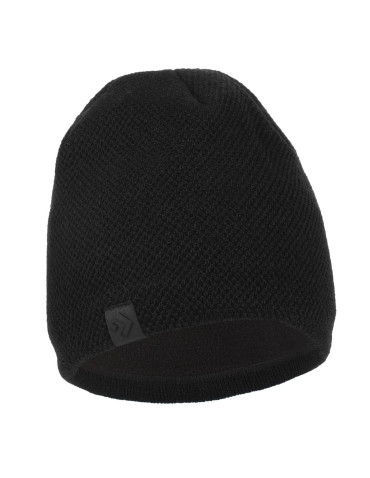 Zimowa czarna czapka męska ocieplana polarem