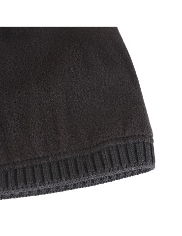 Klasyczna czapka męska ocieplana polarem czarna  - produkt 2