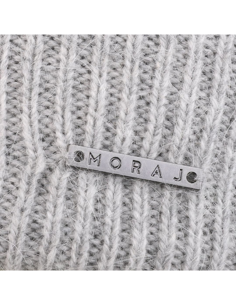 Czapki i opaski - Ciepła damska czapka zimowa z angory dzianinowa SZARY - produkt moraj.pl 2