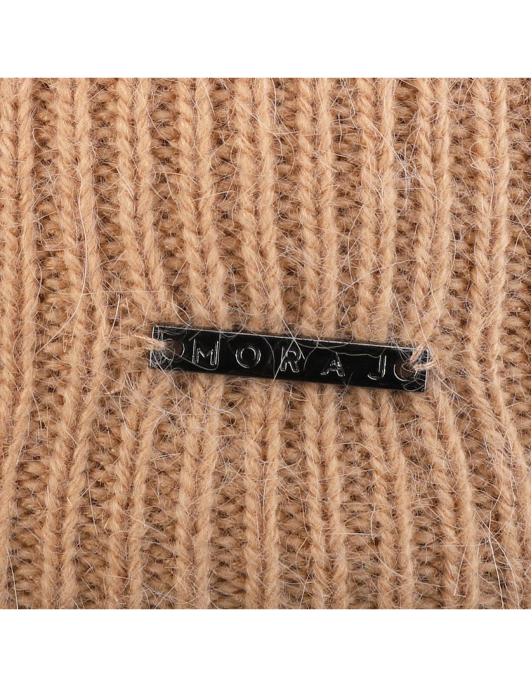 Czapki i opaski - Ciepła damska czapka zimowa z angory dzianinowa BEŻOWY - produkt moraj.pl 2