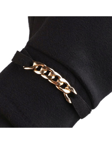 Eleganckie czarne rękawiczki damskie - produkt 2