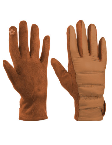 Rękawiczki damskie - Rękawiczki damskie eleganckie dotykowe BRĄZOWY - produkt 1