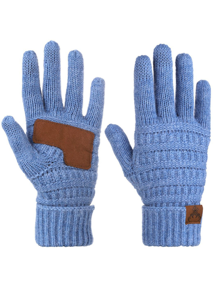Rękawiczki damskie - Rękawiczki damskie dzianinowe sweterkowe NIEBIESKI - produkt moraj.pl 1