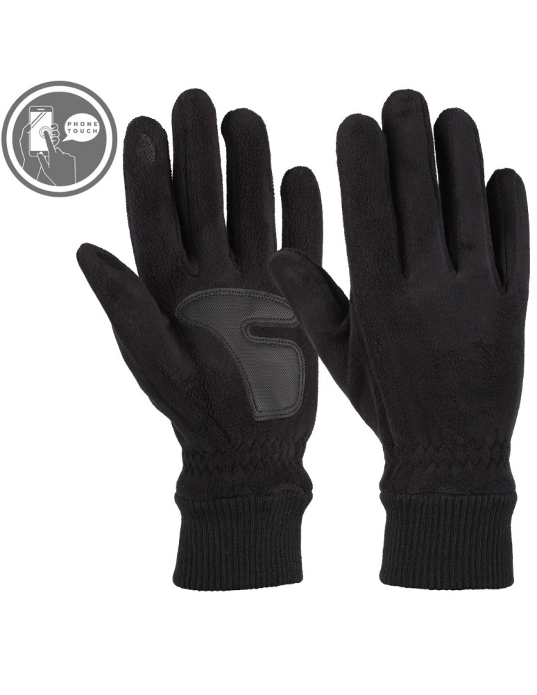 Rękawiczki - Czarne rękawiczki męskie polarowe dotykowe CZARNY - produkt moraj.pl 2