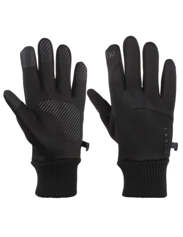 Czarne rękawiczki męskie sportowe typu Softshell dotykowe