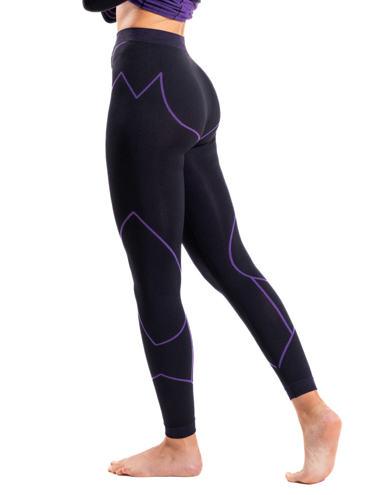 Bielizna termoaktywna - Damskie legginsy termoaktywne bezszwowe FIOLETOWY - produkt moraj.pl 2