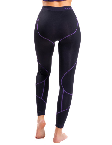 Bielizna termoaktywna - Damskie legginsy termoaktywne bezszwowe FIOLETOWY - produkt 3