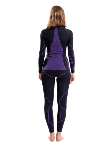 Bielizna termoaktywna - Damskie legginsy termoaktywne bezszwowe FIOLETOWY - produkt 9