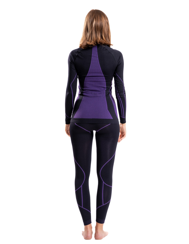 Bielizna termoaktywna - Damskie legginsy termoaktywne bezszwowe FIOLETOWY - produkt moraj.pl 9